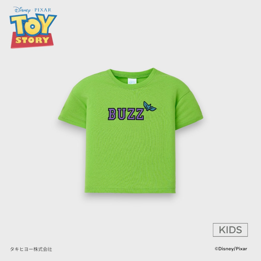 Green BUZZ T-Shirt with Cute Sleeve Patch Fun & Comfy Everyday Tee Kids (Size 110-120)
