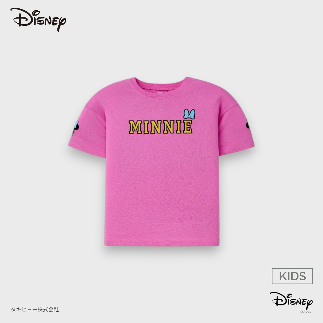 Kids (Size 130-150)  เสื้อยืดเด็กสีชมพู มินนี่เมาส์ จากดิสนีย์  เสื้อยืดลายโบว์สุดน่ารัก