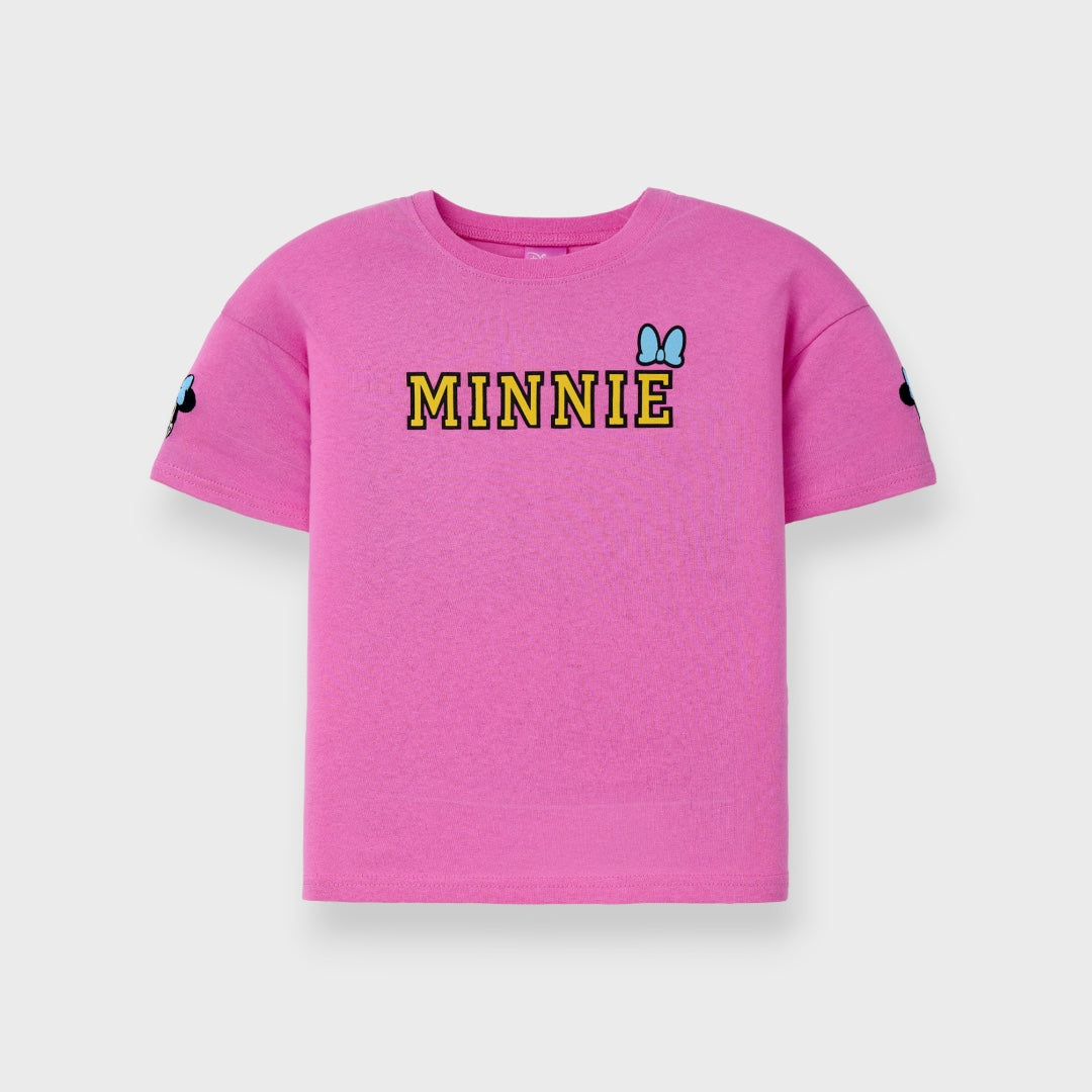 Kids (Size 100-120)  เสื้อยืดเด็กสีชมพู มินนี่เมาส์ จากดิสนีย์  เสื้อยืดลายโบว์สุดน่ารัก