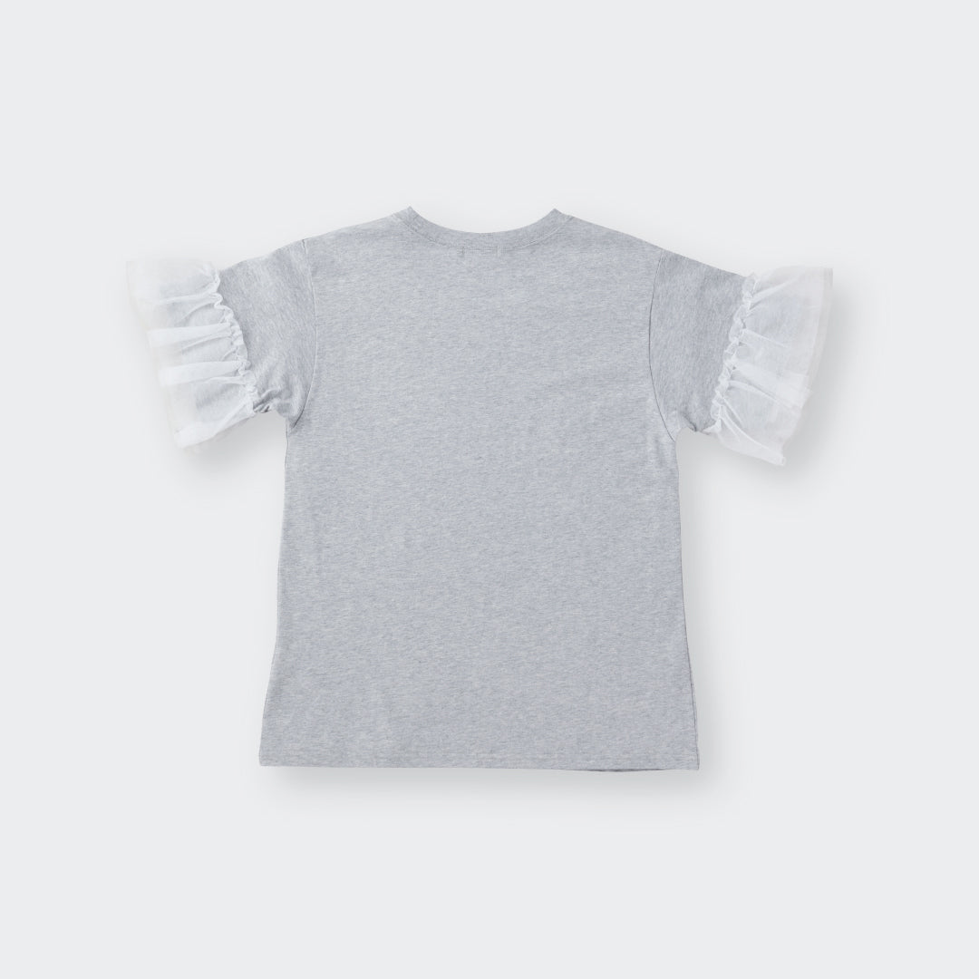 เสื้อยืดแขนระบาย Photo Print Tee หวานนิด เท่หน่อย ใส่ง่ายทุกวัน