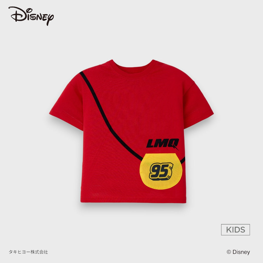 Kids (Size 130-150)  เสื้อยืดเด็ก Disney Pixar Cars ลาย Lightning McQueen 95 ก้าวสู่สเต็ปซิ่ง