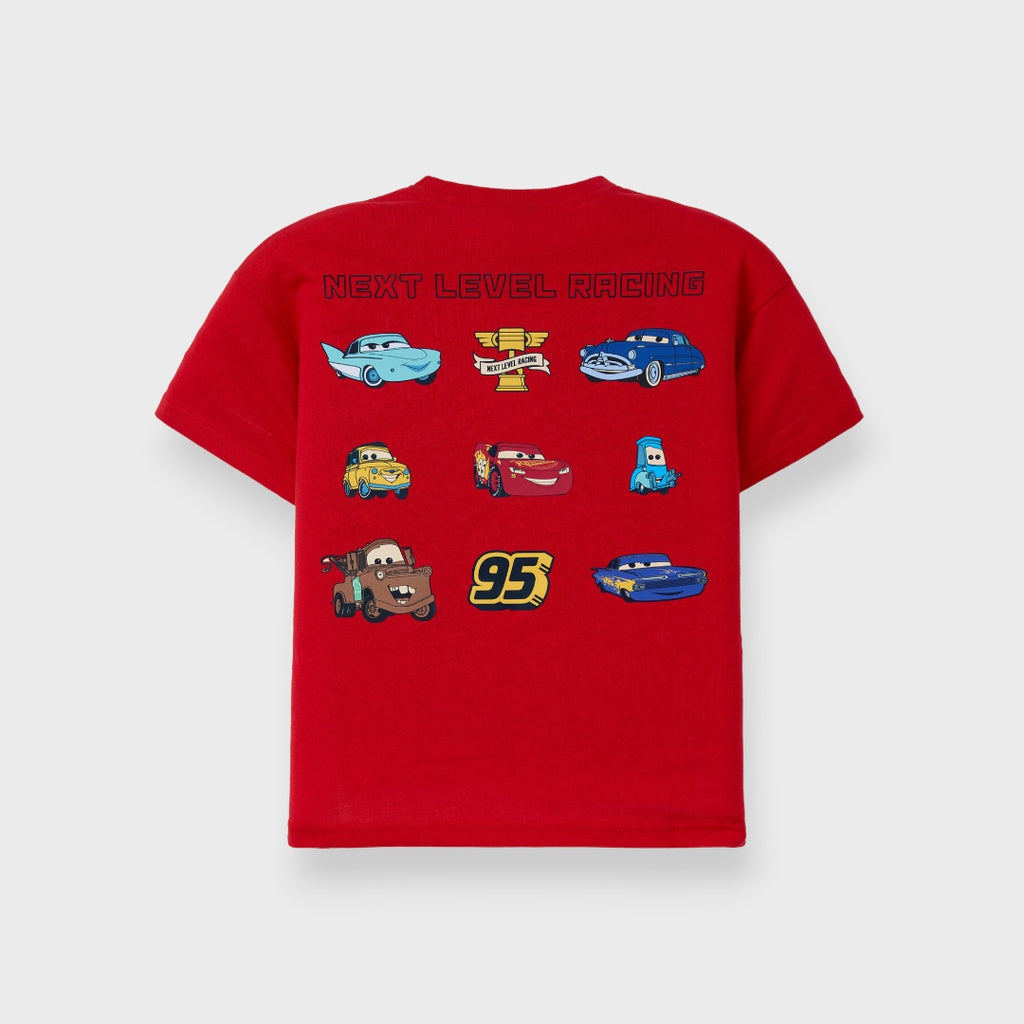 Kids (Size 130-150)  เสื้อยืดเด็ก Disney Pixar Cars ลาย Lightning McQueen 95 ก้าวสู่สเต็ปซิ่ง