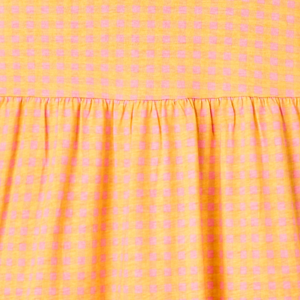 LADIES ORANGE GINGHAM CHECK RINGER ONE PIECE