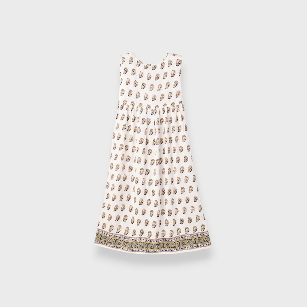 LADIES RAYON ETHNIC PATTERN ONE PIECE WHITE
