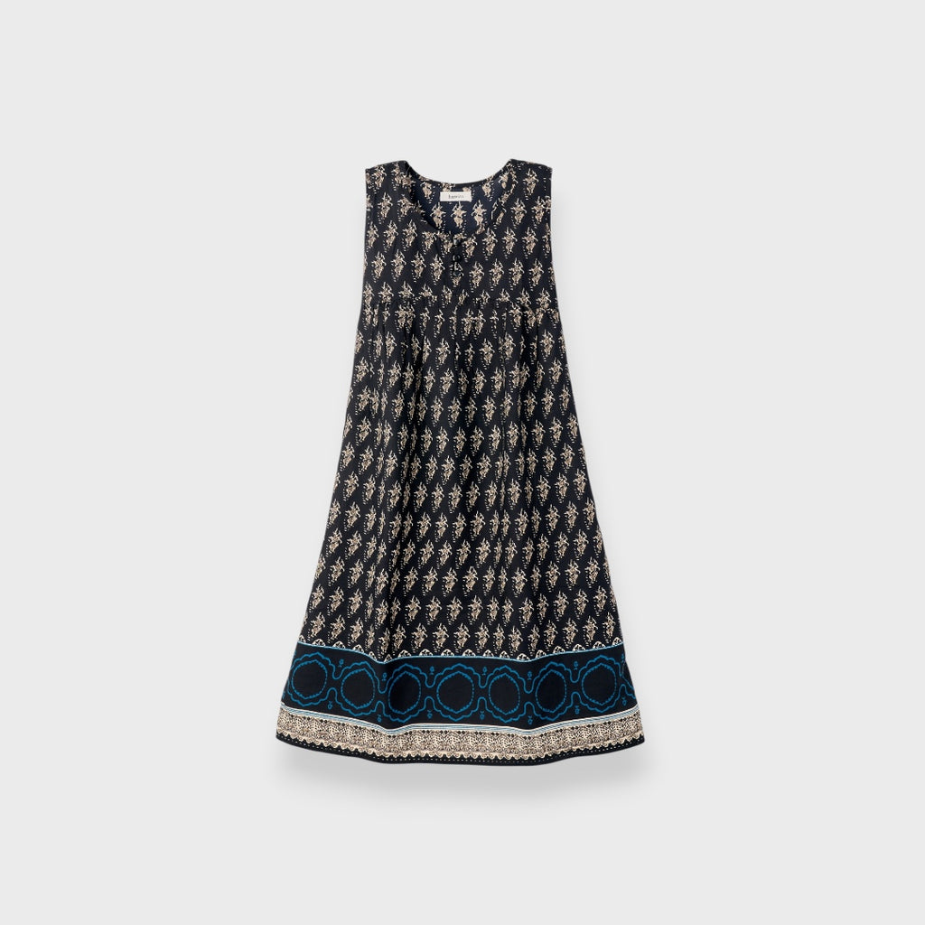 LADIES RAYON ETHNIC PATTERN ONE PIECE WHITE