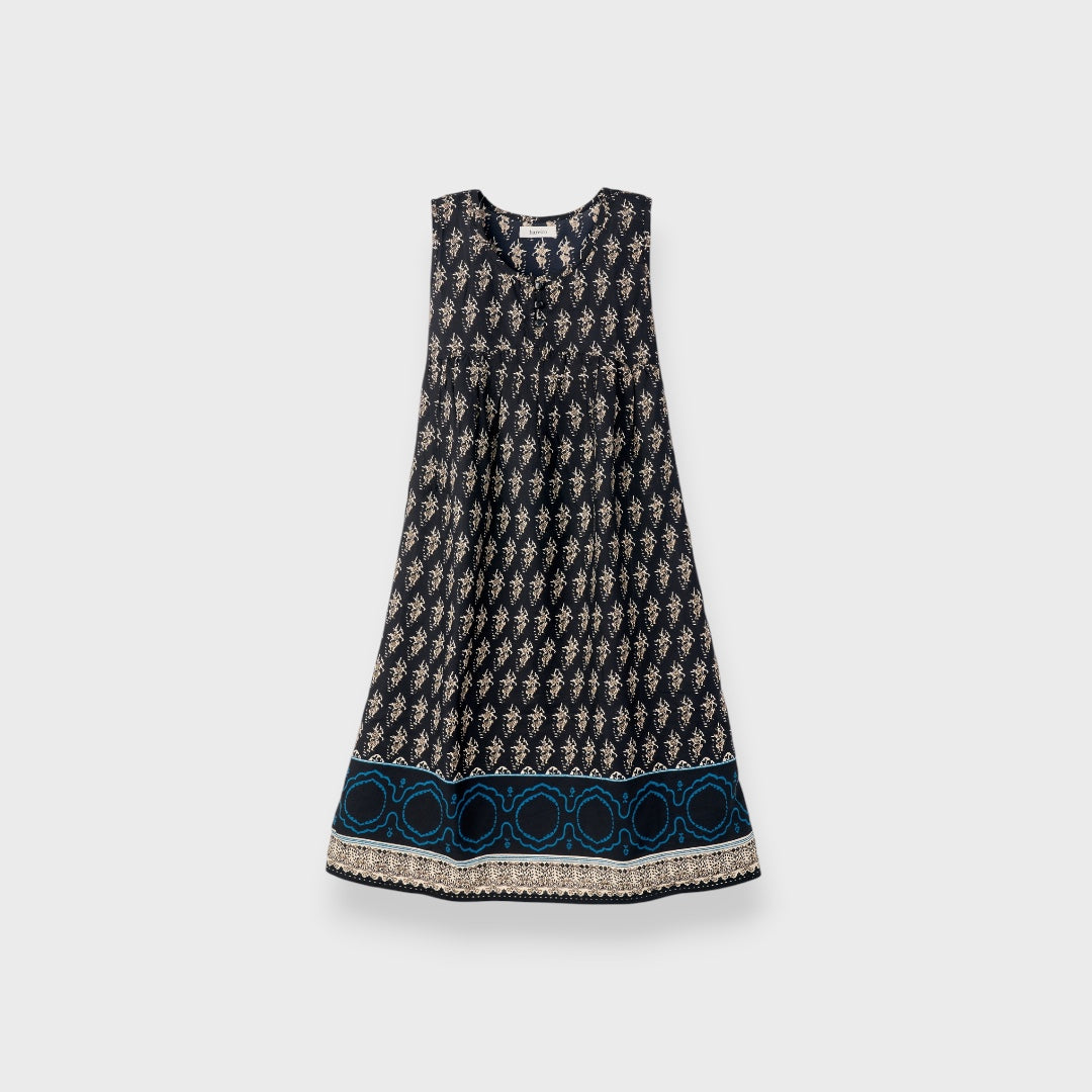 LADIES RAYON ETHNIC PATTERN ONE PIECE WHITE