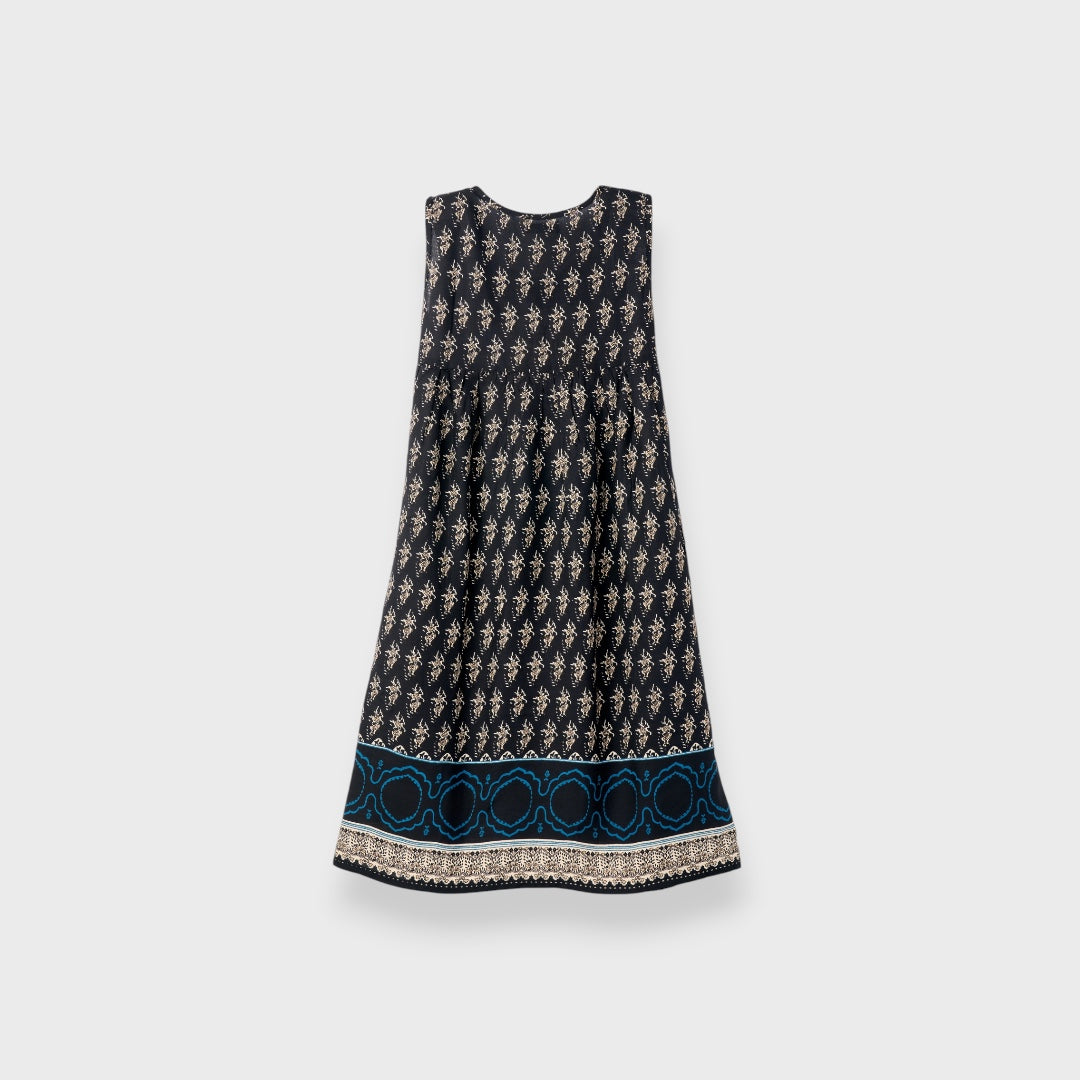 LADIES RAYON ETHNIC PATTERN ONE PIECE WHITE