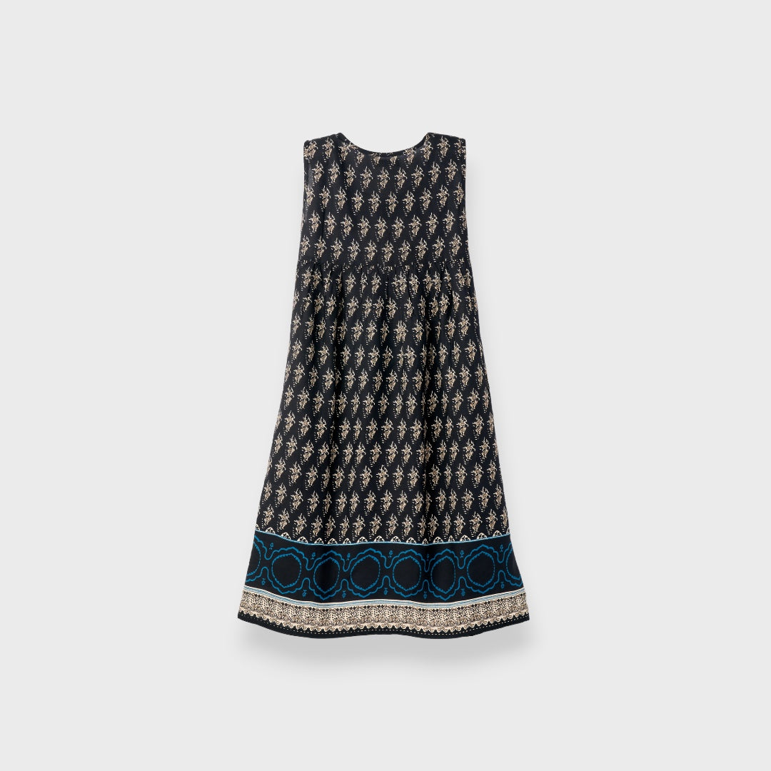 LADIES RAYON ETHNIC PATTERN ONE PIECE WHITE