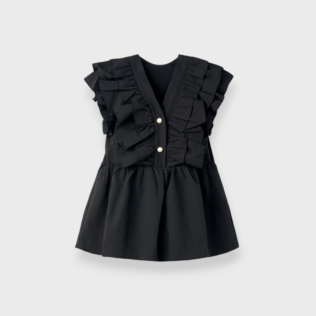 LADIES SHOULDER FRILL PEPLUM BLOUSE