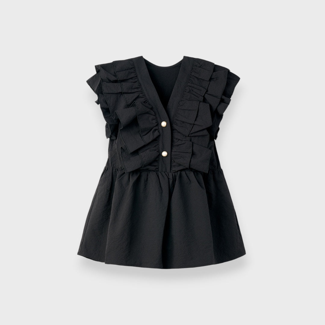 LADIES SHOULDER FRILL PEPLUM BLOUSE