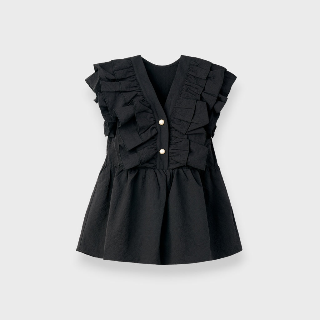 LADIES SHOULDER FRILL PEPLUM BLOUSE