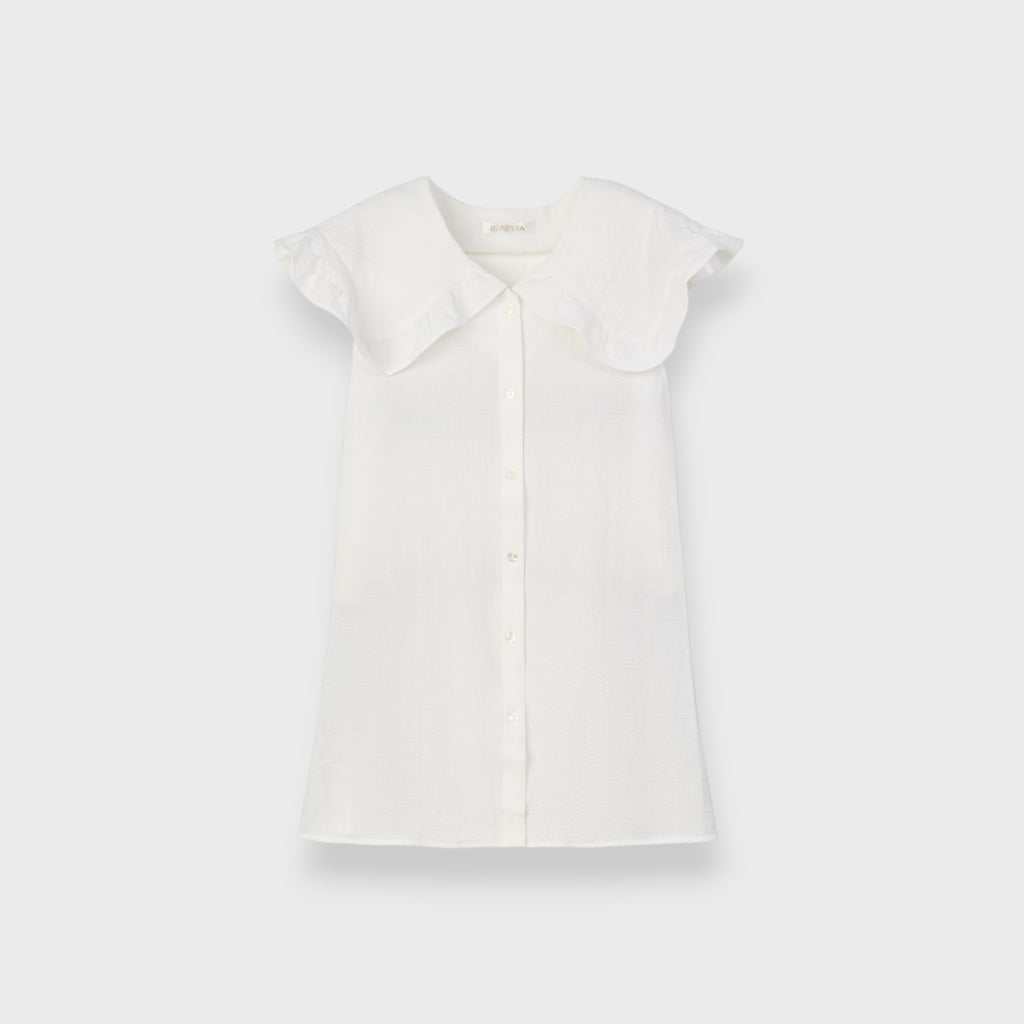 LADIES LARGE FRILL COLLAR BLOUSE