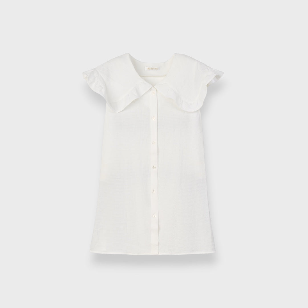 LADIES LARGE FRILL COLLAR BLOUSE
