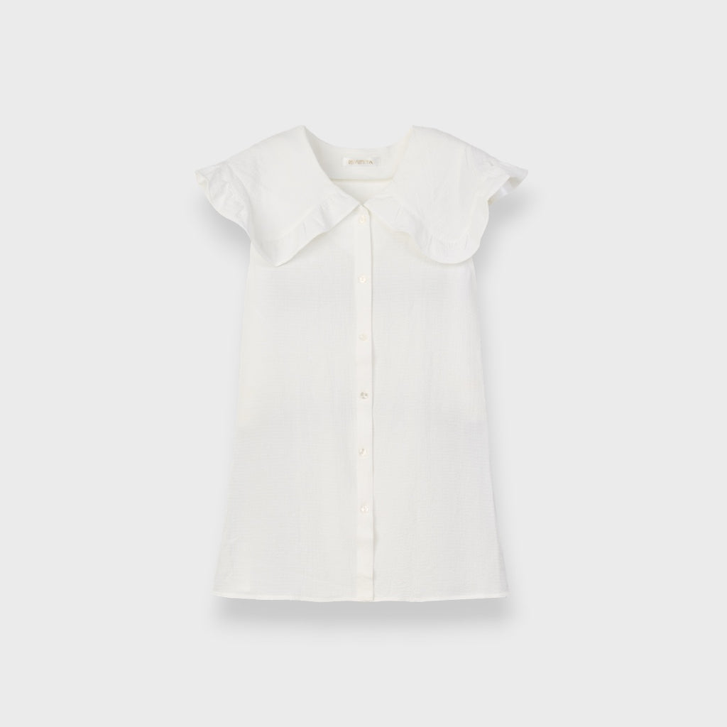 LADIES LARGE FRILL COLLAR BLOUSE