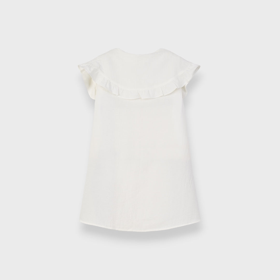 LADIES LARGE FRILL COLLAR BLOUSE