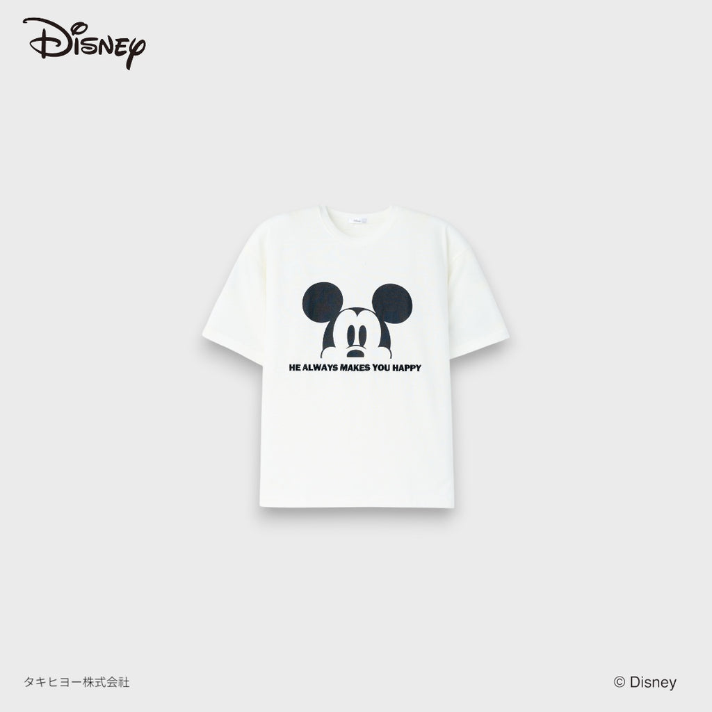 เสื้อยืด Mickey Mouse ลาย Always Happy มีความสุขเสมอ (Size 3L-4L)