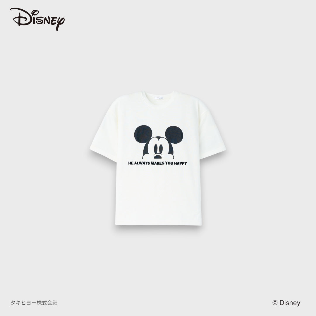 เสื้อยืด Mickey Mouse ลาย Always Happy มีความสุขเสมอ (Size 3L-4L)