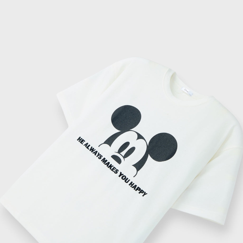 เสื้อยืด Mickey Mouse ลาย Always Happy มีความสุขเสมอ (Size 3L-4L)