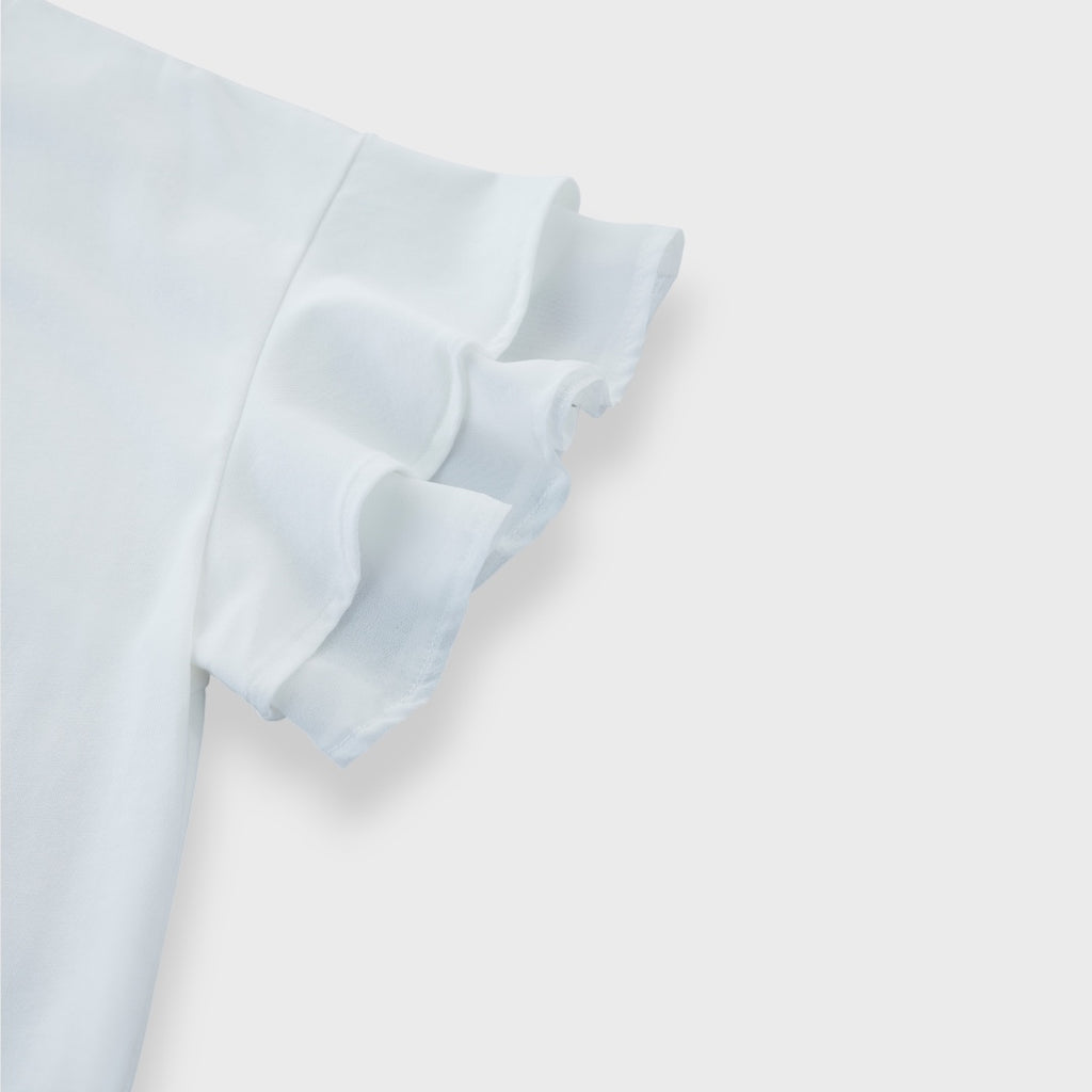 เสื้อยืดแขนระบายสองชั้น รุ่นฟรุ้งฟริ้งยืนหนึ่ง