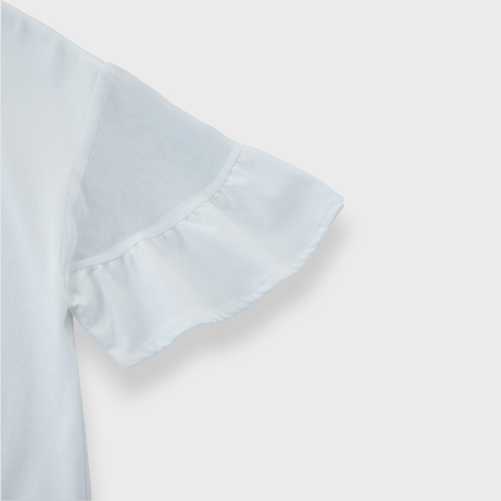 เสื้อคอวีแขนระบาย “ลมพัด ระบายปลิว ลุคปังเฉียบ!