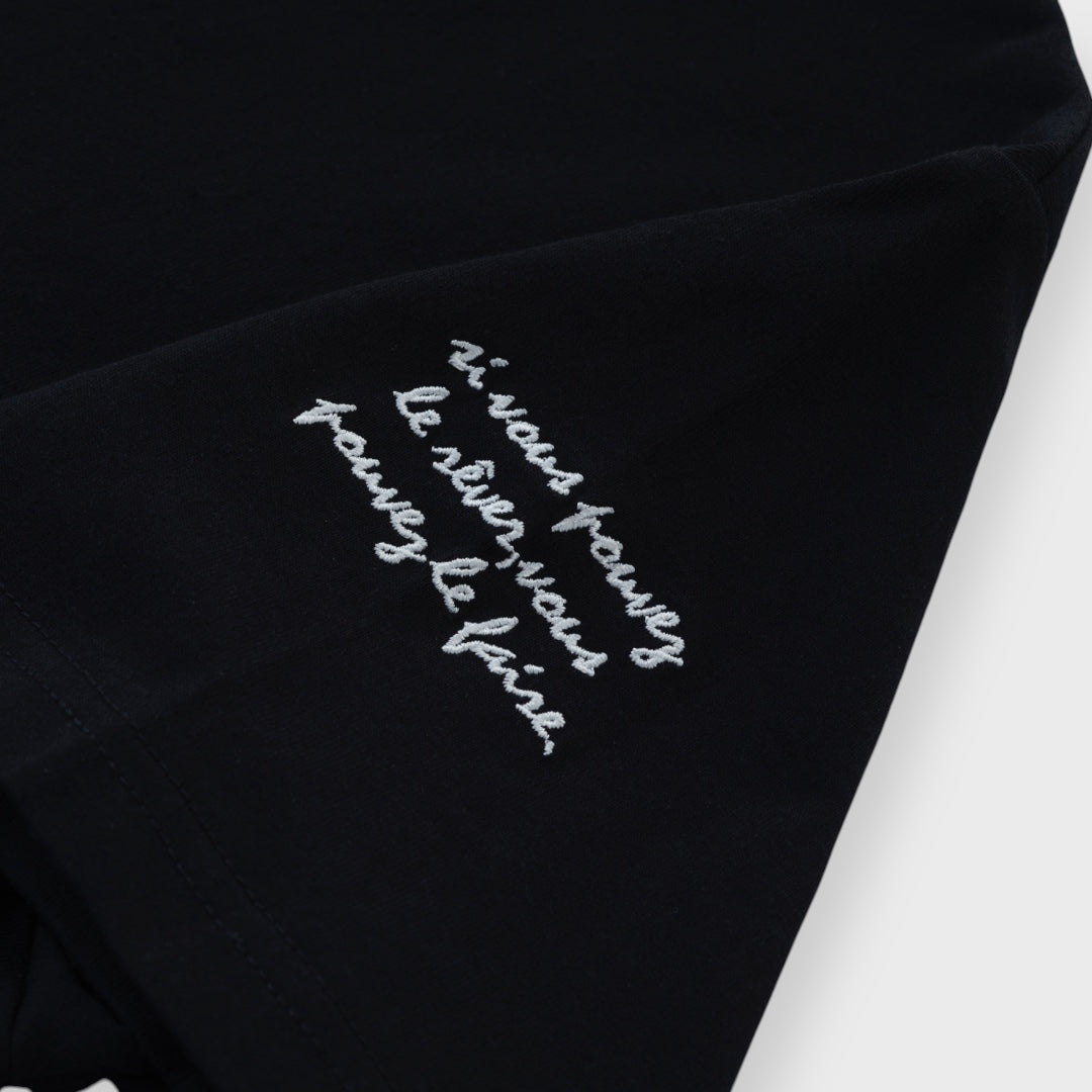 Opt Script Tee Tiny Script Tee - Minimal But With a Secret Sleeve Detail – Shima-Park