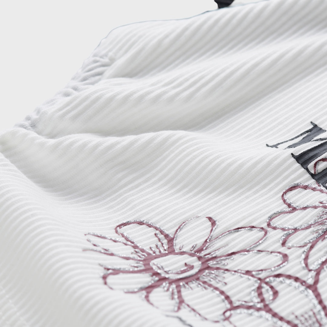 Keep An Open Mind Crop Top – “Open-hearted but Not That Open” Edition 🌼 Cute Daisy Print in Black & White