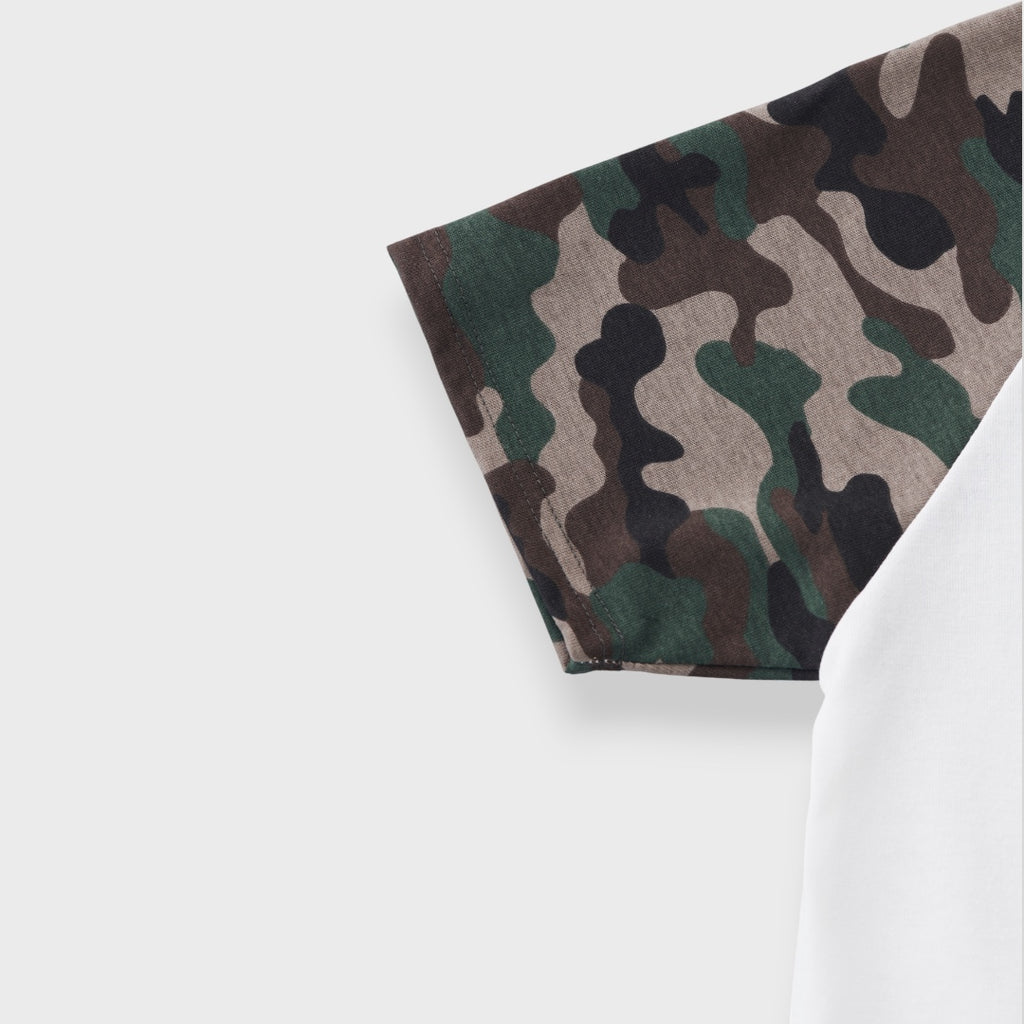 เสื้อยืด Camo ขยุ้มความเท่ แขนลายทหาร สไตล์สายลุยขี้เล่น