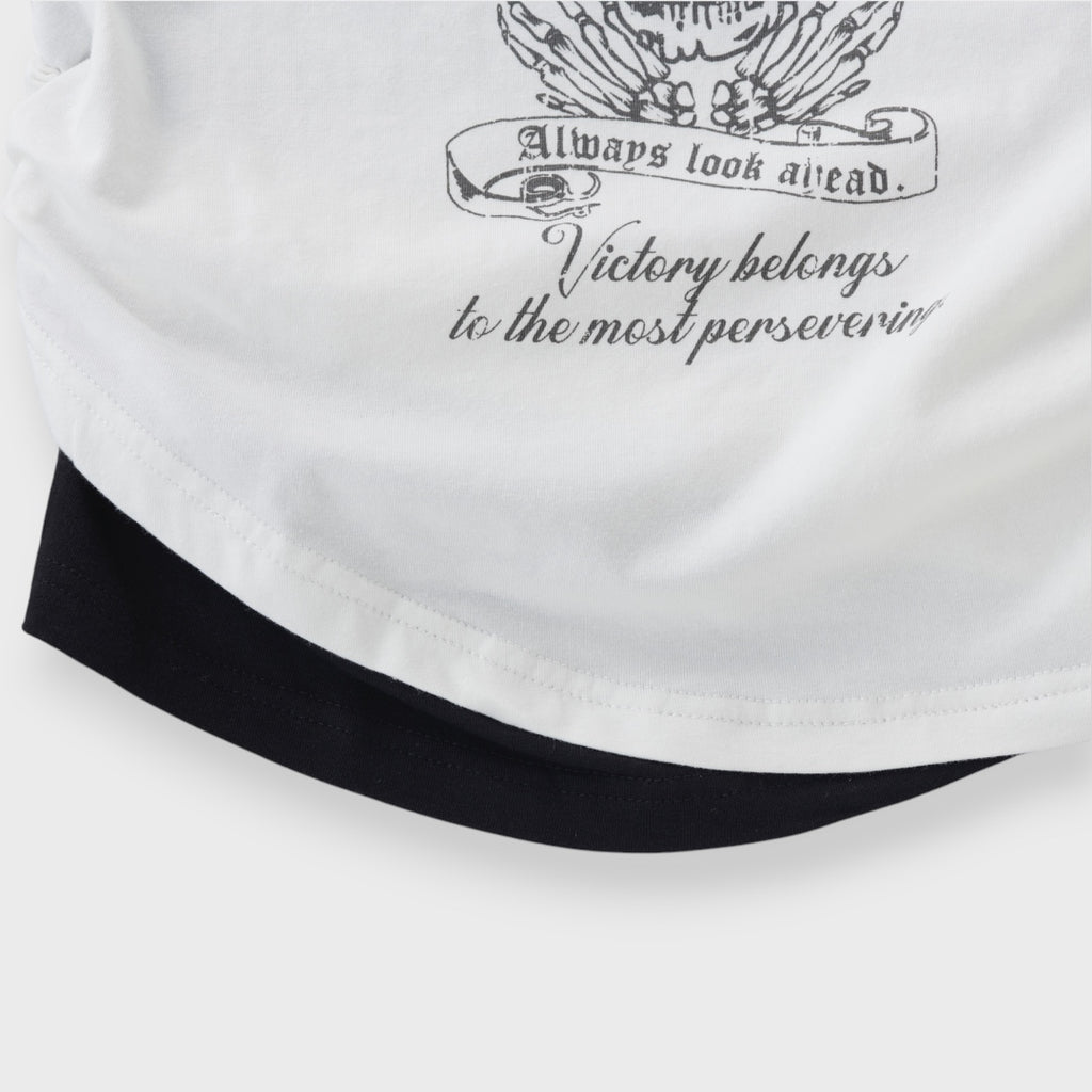 Asymmetric Skull Graphic Top 🖤