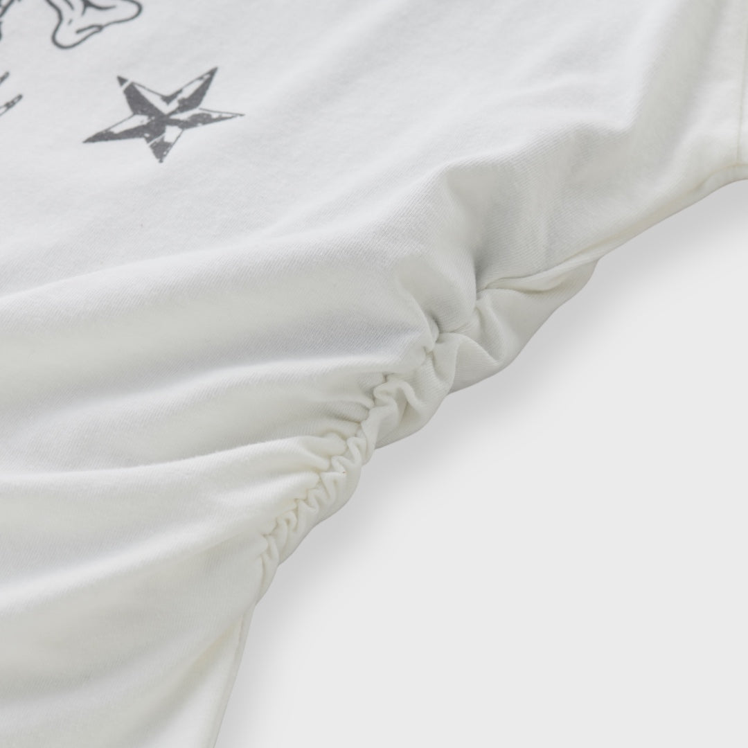 Asymmetric Skull Graphic Top 🖤