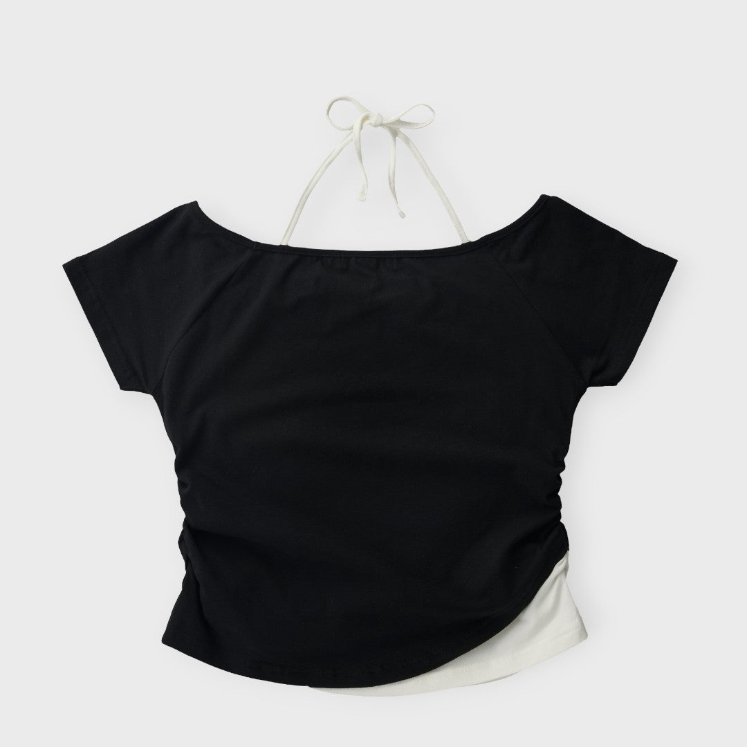 Asymmetric Skull Graphic Top 🖤