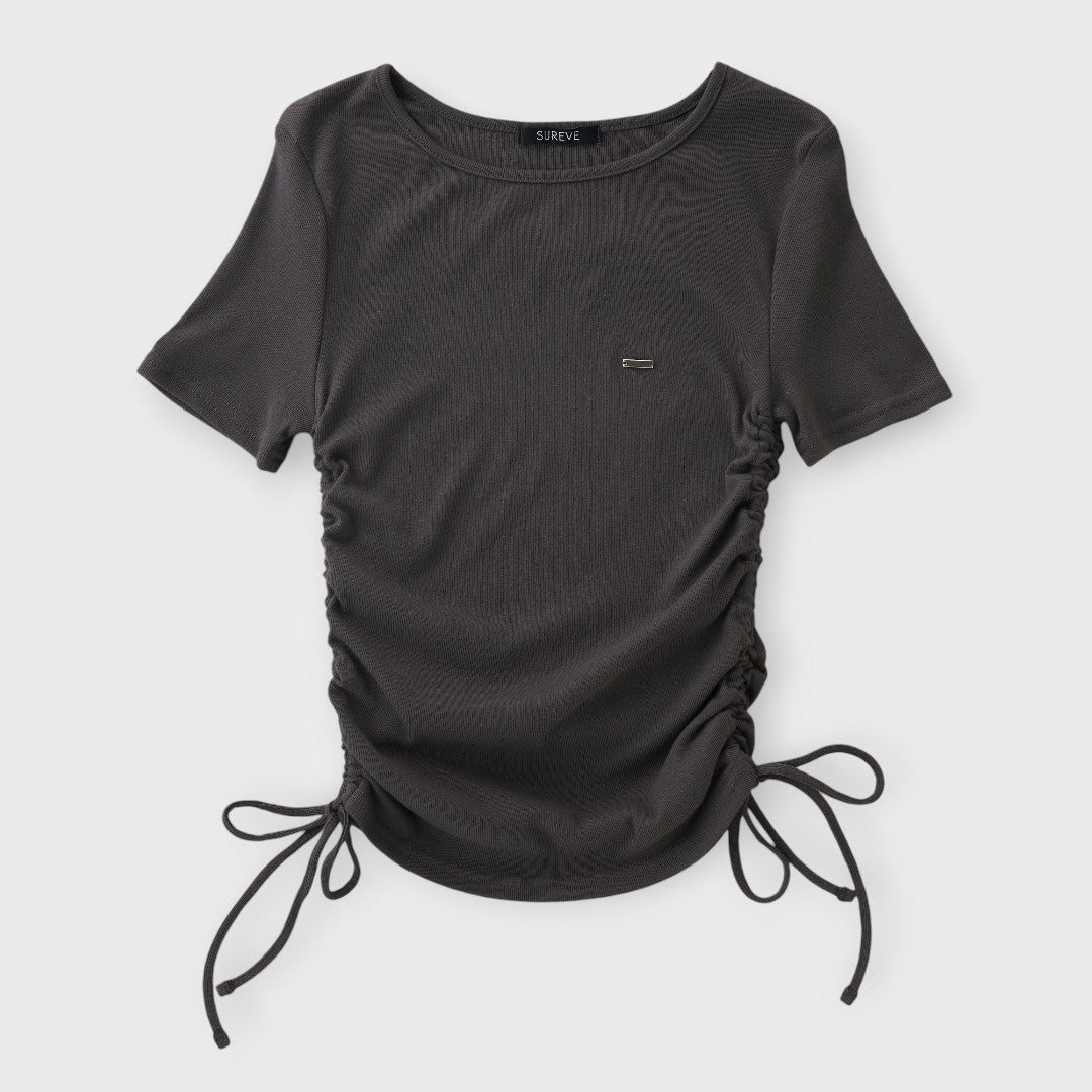 Side-Drawstring Statement Black Top ⚡