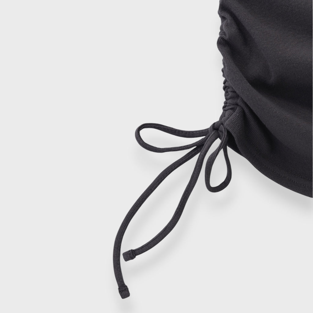 Side-Drawstring Statement Black Top ⚡