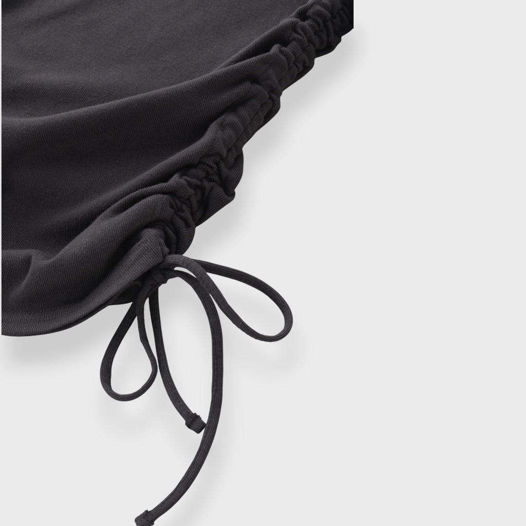 Side-Drawstring Statement Black Top ⚡