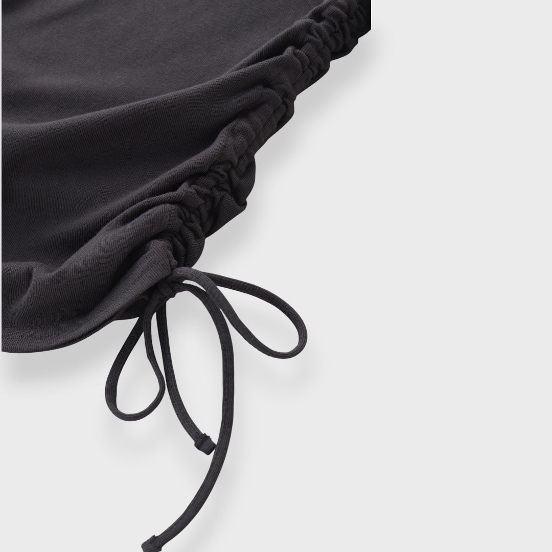 Side-Drawstring Statement Black Top ⚡