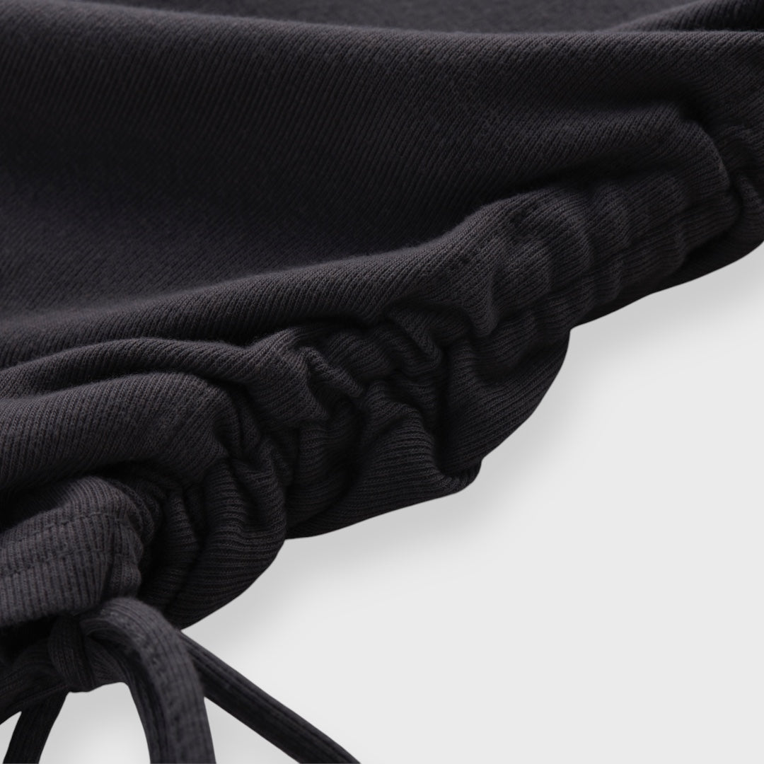 Side-Drawstring Statement Black Top ⚡