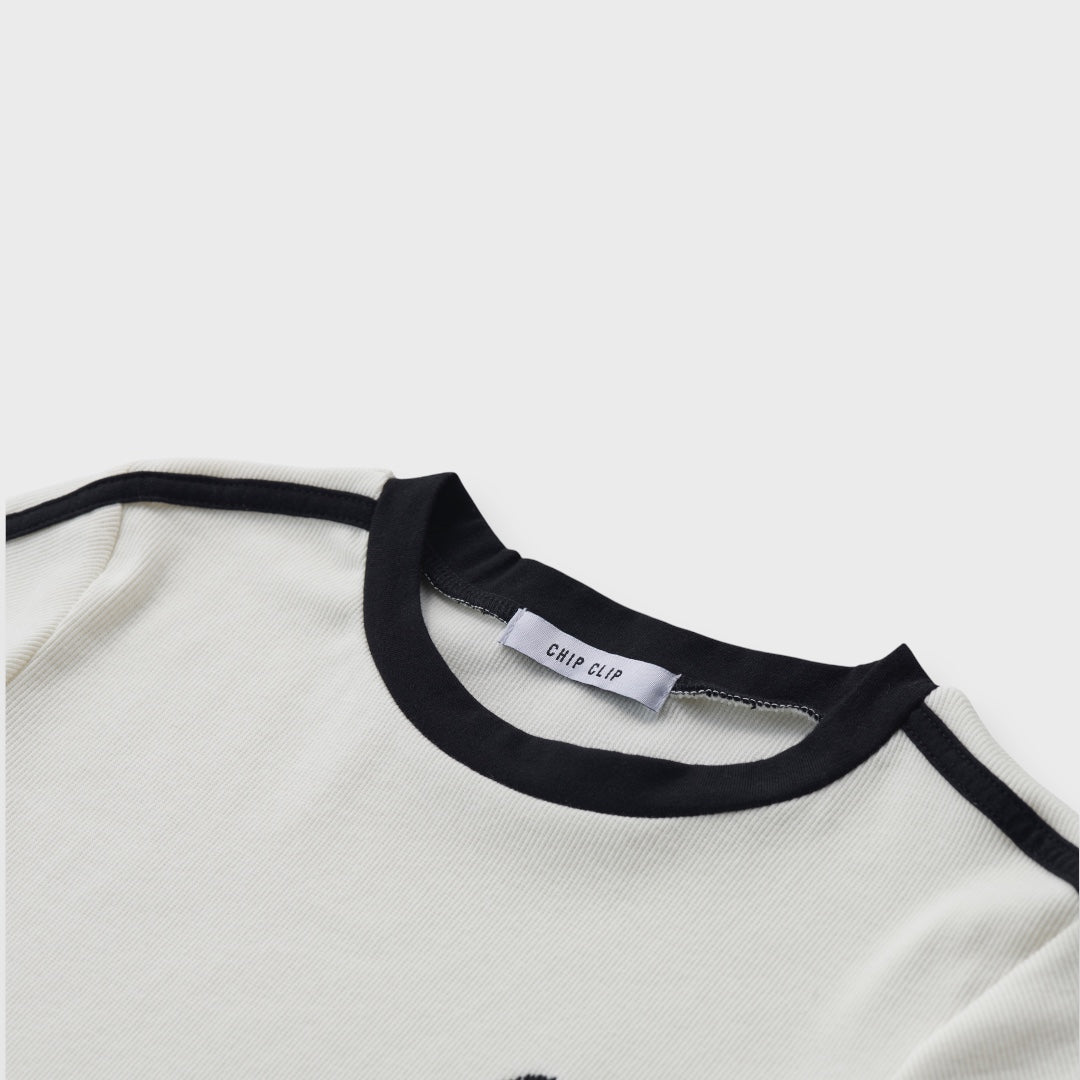 เสื้อครอปสปอร์ตขอบตัดสี รุ่นชิคเบอร์แรง