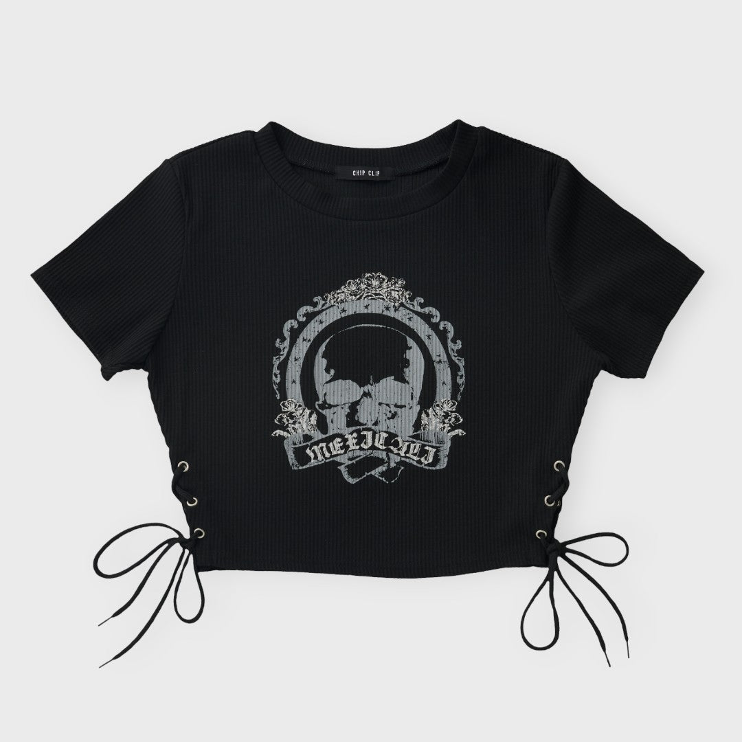 Sweet Looks, Bold Attitude Skull Graphic Top💀✨