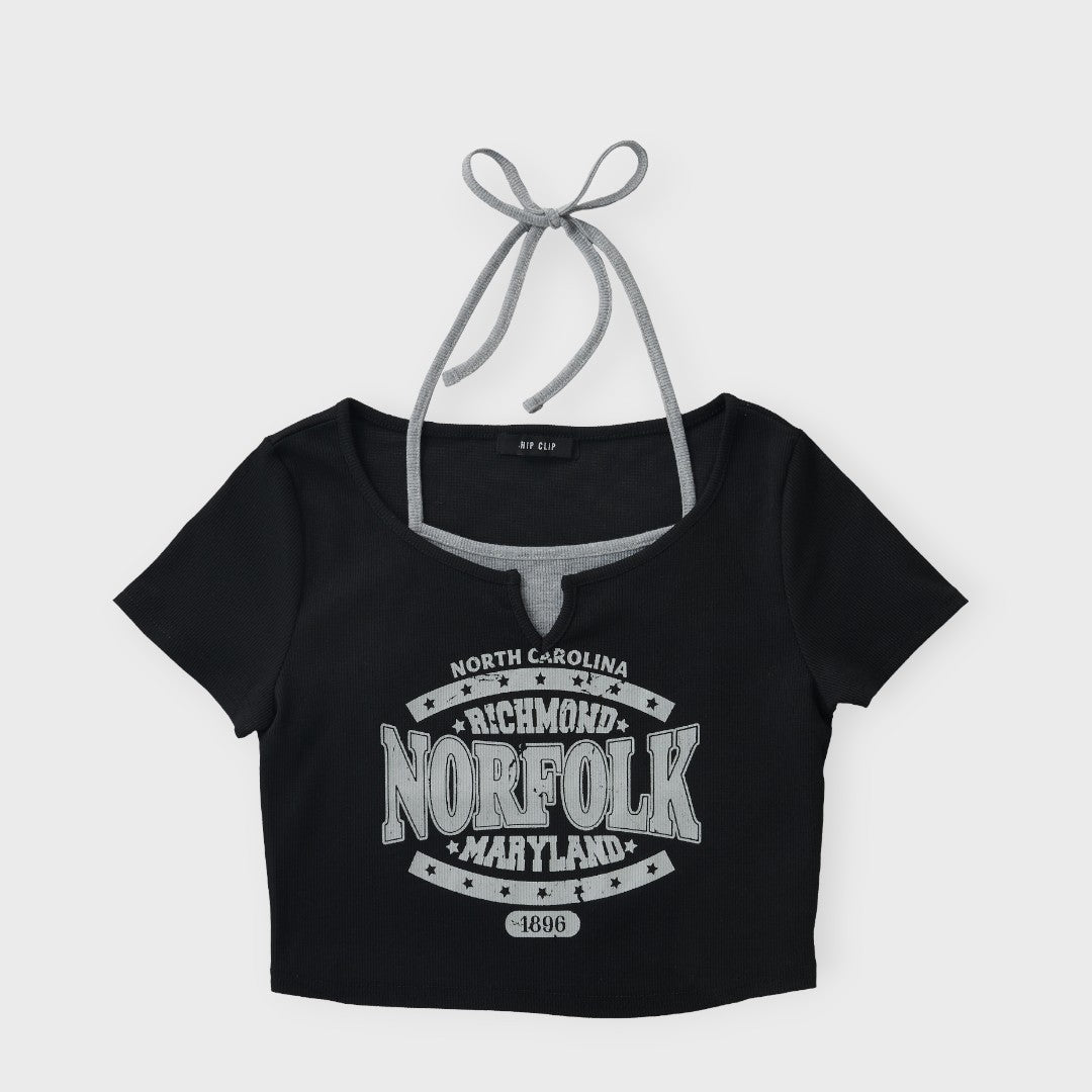 NORFOLK Street Mood Tie-Neck Top 🖤🔥