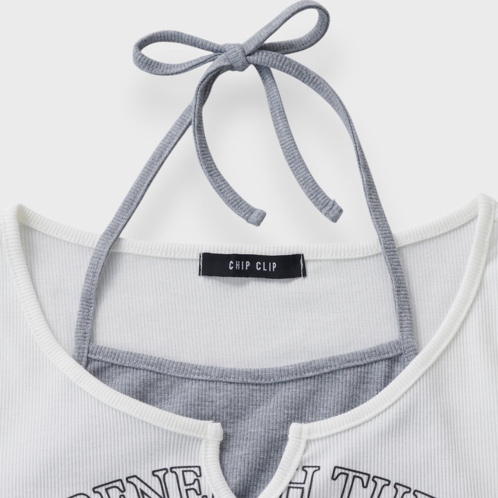 Eagle Emblem Layered-Neck Top 🦅✨