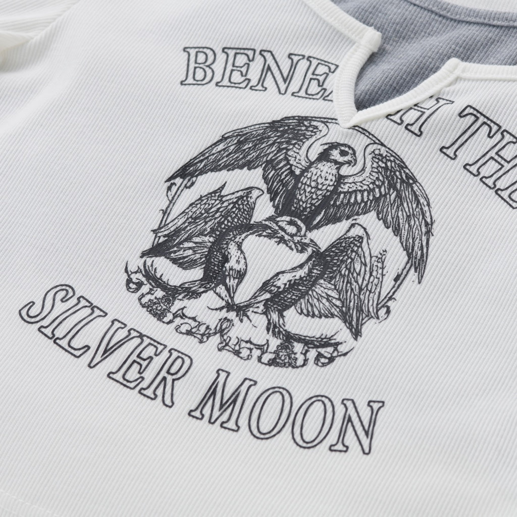 Eagle Emblem Layered-Neck Top 🦅✨