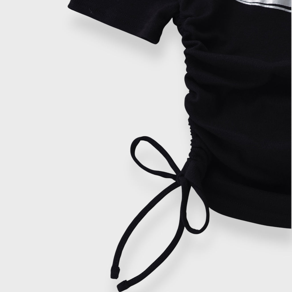 Lace-Up Side Accent Bold Star Top ✨🖤