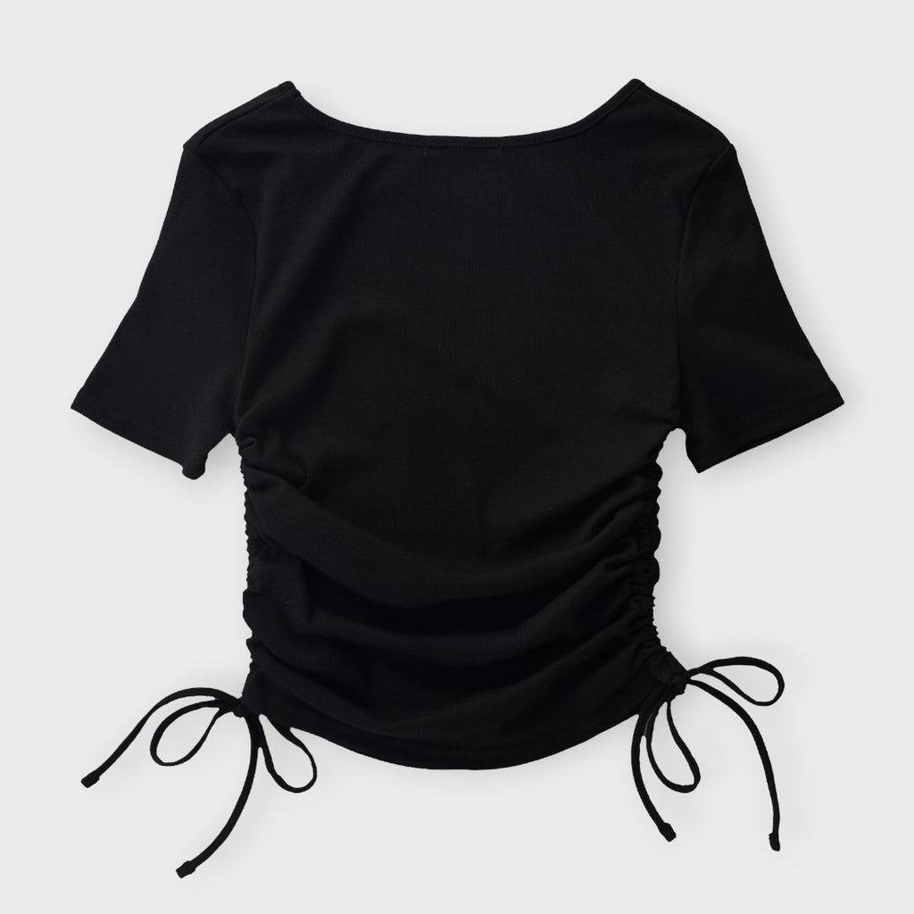 Lace-Up Side Accent Bold Star Top ✨🖤