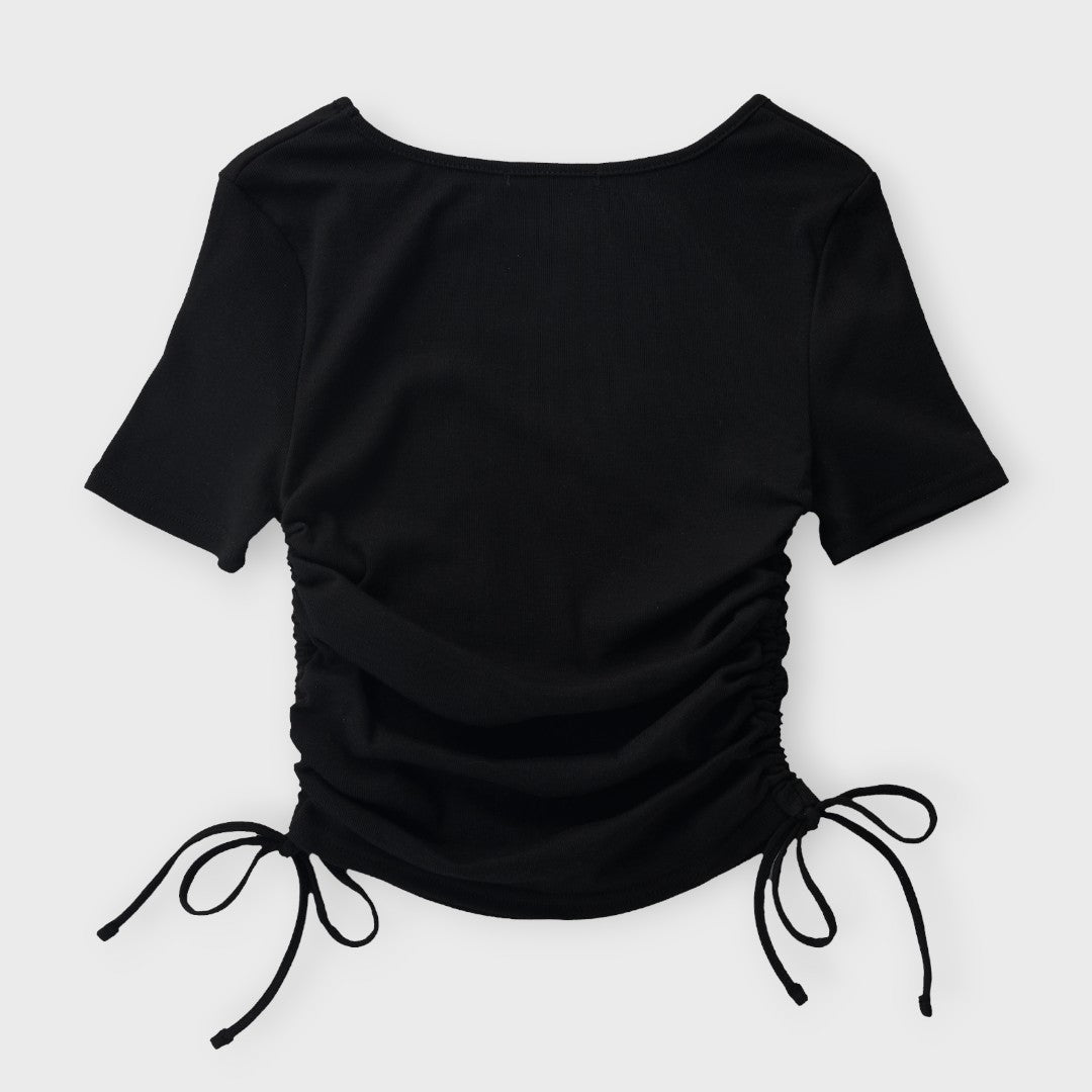 Lace-Up Side Accent Bold Star Top ✨🖤