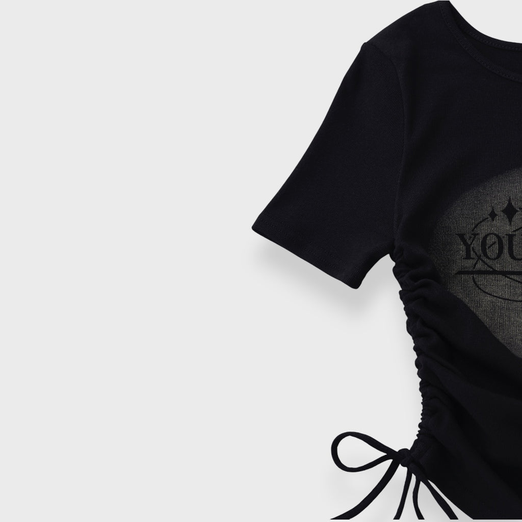 Sweet Lace-Up Side Detail Bold Top ✨💕