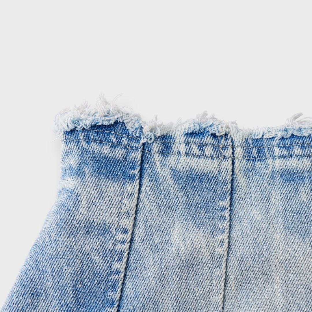 กระโปรงยีนส์จีบทรงบาน "น่ารักแรงจนหัวใจสั่น"