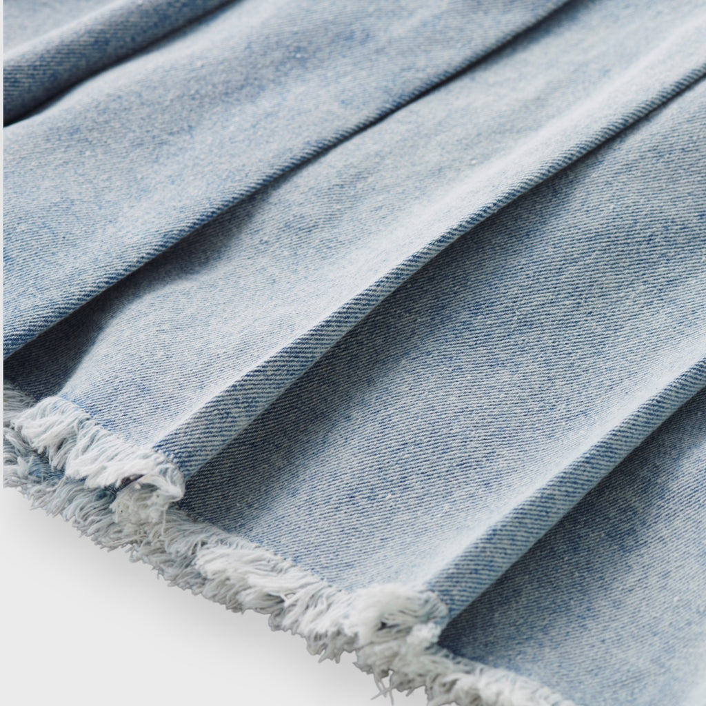 กระโปรงยีนส์จีบทรงบาน "น่ารักแรงจนหัวใจสั่น"