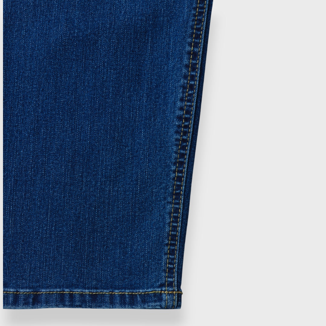 Relaxed Blue Jeans, “Just Slip On and Go”