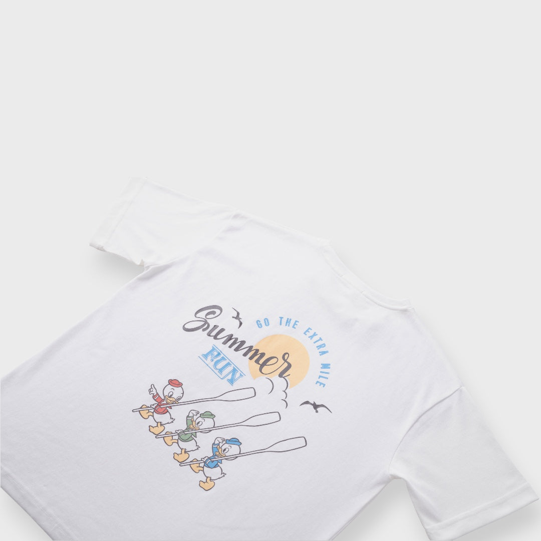 เสื้อยืด Summer Fun ลาย Huey Dewey Louie วิ่งรับลมและแสงแดด