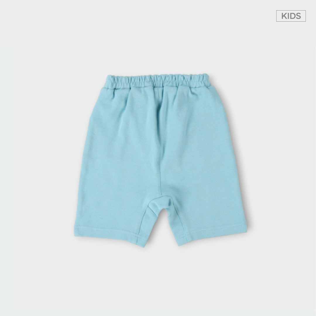 Kids กางเกงขาสั้นเด็กสีฟ้า ลายปักข้าวห่อไข่ ใส่แล้วอารมณ์ดีทั้งวัน