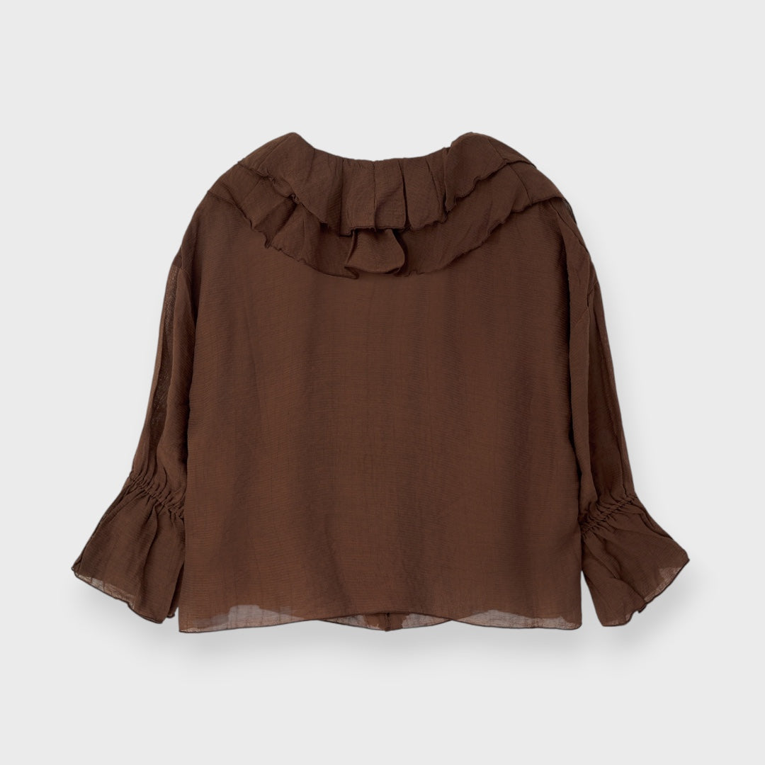 Bubble Ruffle Women’s Top – Chic Black Puff Sleeve Blouse, Flirty & Effortlessly Cute 😍